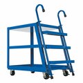 Vestil Blue Steel Stock Picker 3 Shelf 22" x 36" Poly/Steel 1000lb Capacity SPS3-2236-5PU